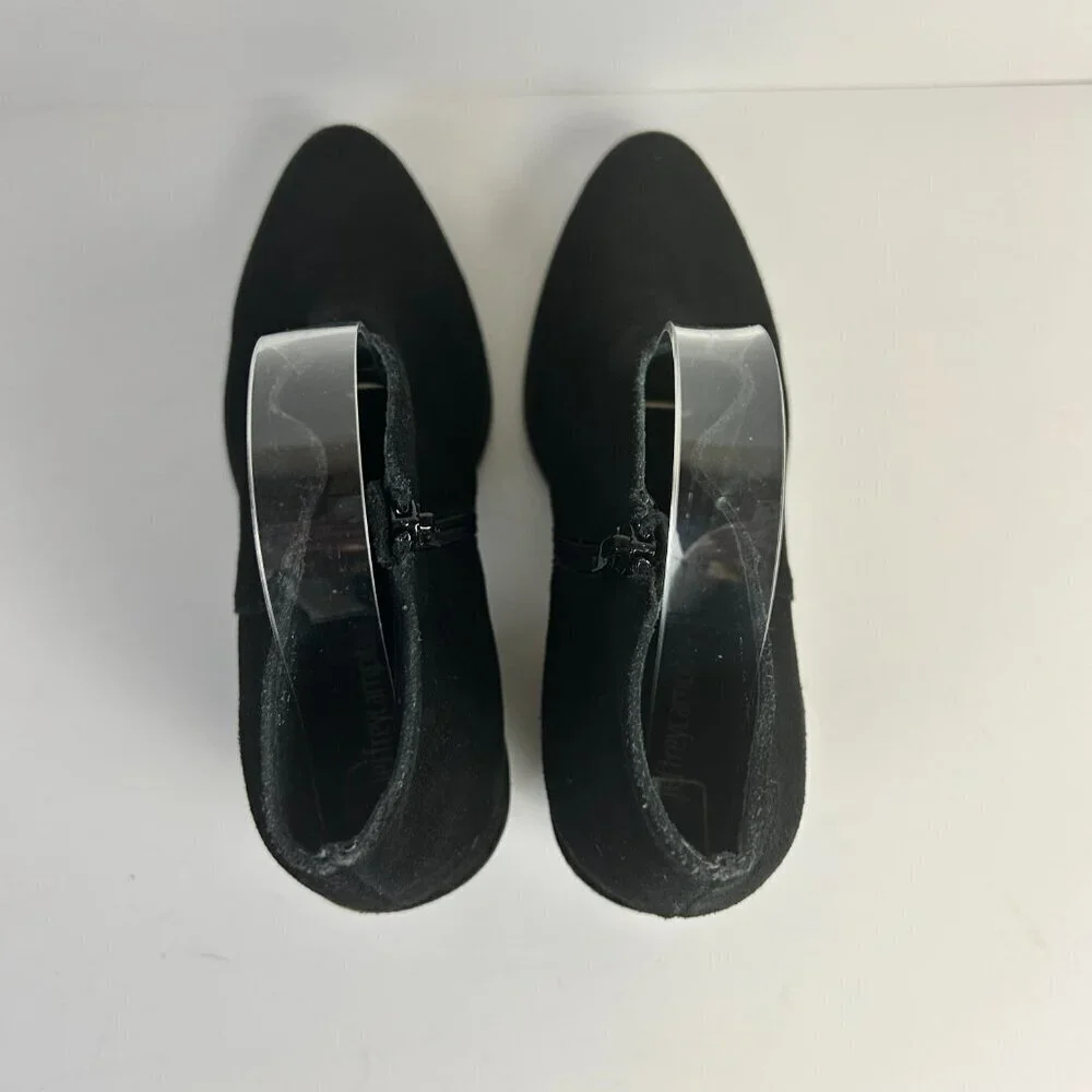 Jeffrey Campbell Boots Womens 9 Black Kamet-2 Leather Suede Ankle Booties Block - Picture 4 of 11